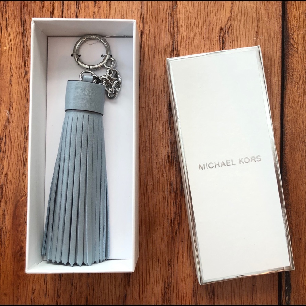 New Michael Kors leather tassel key ring